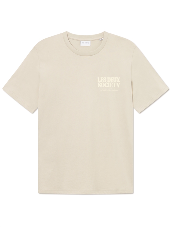 Les Deux Society T-shirt - Light Sand/Summer Melon